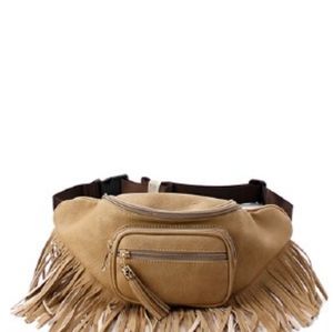 Vegan Fannypack with tassels...beige